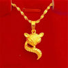 24K Yellow Gold GP Charm Necklaces For Women Fox Pendant & Necklace Chain Collier Femme Choker Wedding Jewelry Accessories Gifts