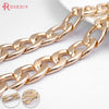 (29871)1 Meter Champagne gold Color Plated Flat Extended Chains Aluminum Chains Necklace Chains Diy Jewelry Findings Accessories