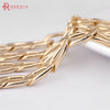 (29871)1 Meter Champagne gold Color Plated Flat Extended Chains Aluminum Chains Necklace Chains Diy Jewelry Findings Accessories