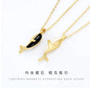 2Pcs Magnetic Dolphin Love Hug Couple Necklace For Women Men Lovers Sweet Promise Wedding Party Jewelry Valentine's Day Gift
