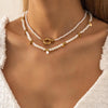 2Pcs/Set Elegant White Imitation Pearl Choker Necklace Women Collares Bridal Wedding Kpop Beaded Chain Aesthetic Jewelry