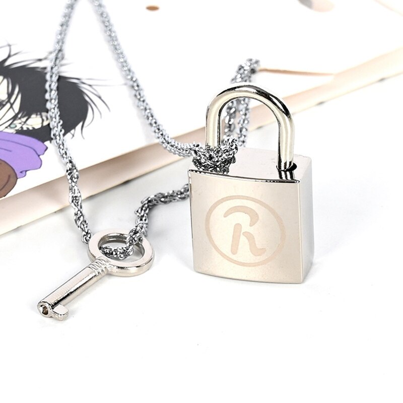 2pcs/set Anime Ai Yazawa NANA lover's key&lock alloy metal pendant cosplay accessories cos necklaces