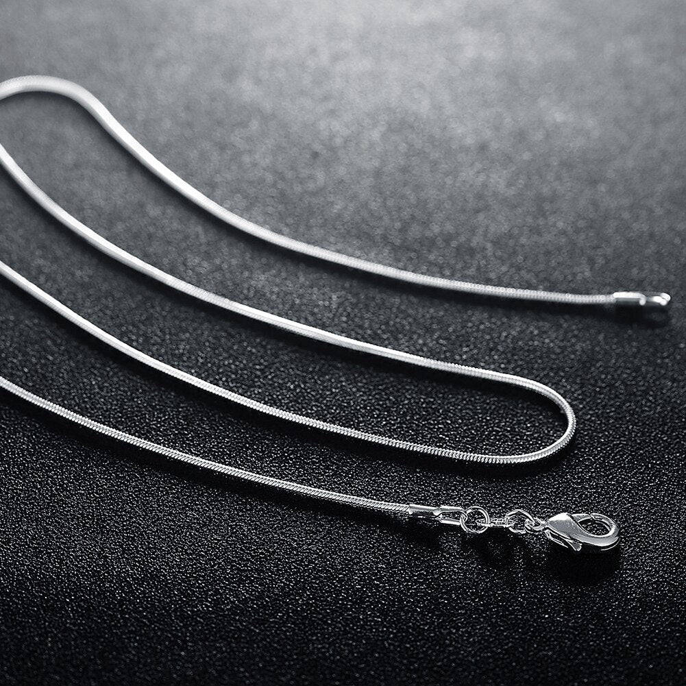 30PCS/lot silver 1MM Snake chains necklaces for women men  designer jewelry set party wedding gifts