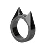 3Pcs Cat Ear Mini Stainless Steel Defensive Ring Self Defense Portable Personal Protection Tool Men's and Women's Metal Rings
