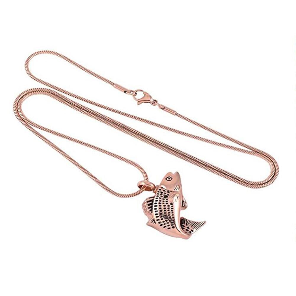 4 colors Fish Cremation Jewelry for Ashes Memorial Ashes Keepsake Necklace Stainless Steel Urn Necklace Pendant  +Fill kit