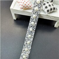 40CM Bling Crystal Ribbon Wrap Trim Rhinestone Cup Chain Pearl Crystal Chain DIY Wedding Cake Party Decoration