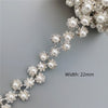 45cm/Lot Pearl Crystal Chain Manual Rhinestones Trim Ribbon Metal Chain Decoration Collar Wedding Dress Clothing Bag Accessories