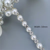 45cm/Lot Pearl Crystal Chain Manual Rhinestones Trim Ribbon Metal Chain Decoration Collar Wedding Dress Clothing Bag Accessories