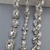 45cm/Lot Silver Glass Crystal Chain Bling Rhinestone Trim Metal Ribbon Necklace Decoration Wedding Dress Clothing Accessories