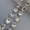 45cm/Lot Silver Glass Crystal Chain Bling Rhinestone Trim Metal Ribbon Necklace Decoration Wedding Dress Clothing Accessories
