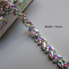 45cm/Lot Silver Glass Crystal Chain Bling Rhinestone Trim Metal Ribbon Necklace Decoration Wedding Dress Clothing Accessories