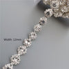 45cm/Lot Silver Glass Crystal Chain Bling Rhinestone Trim Metal Ribbon Necklace Decoration Wedding Dress Clothing Accessories