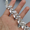 45cm/Lot Silver Glass Crystal Chain Bling Rhinestone Trim Metal Ribbon Necklace Decoration Wedding Dress Clothing Accessories