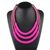 8 Colors Most Popular Women Jewelry Accessories Multi Layer Winding Chain Beads Bib Choker Statement Neccklace for Wedding Party