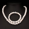 8mm-9mm Wedding Bridal Jewelry 2016 100% Natural Real White Freshwater Pearl Beads Charms Necklace Statement Pearls Jewelry