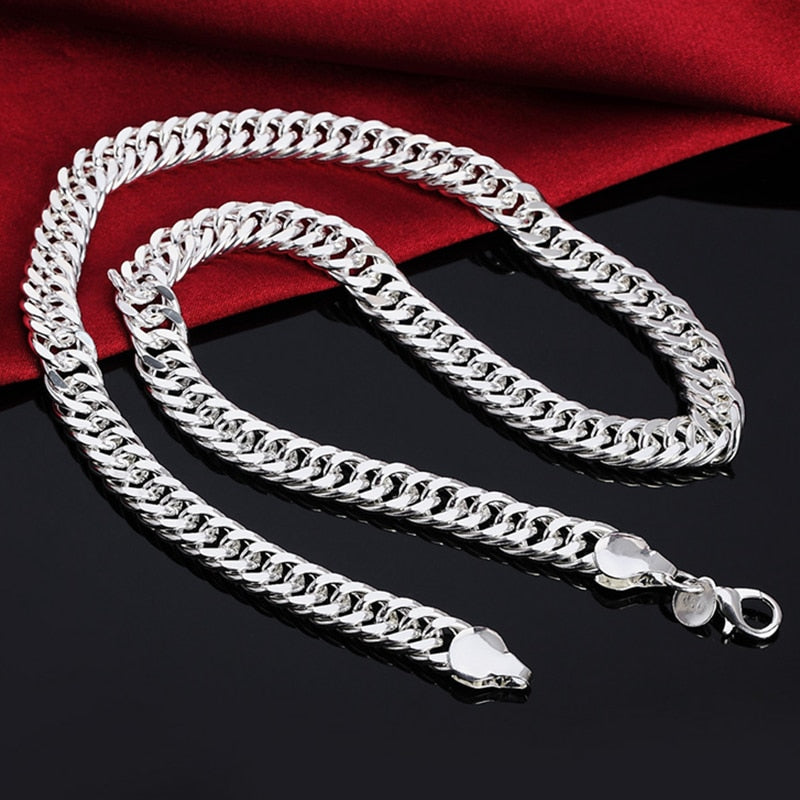 925 Silver 10MM 20/24 Inches Necklaces Chain For Men Silver Necklace Jewelry