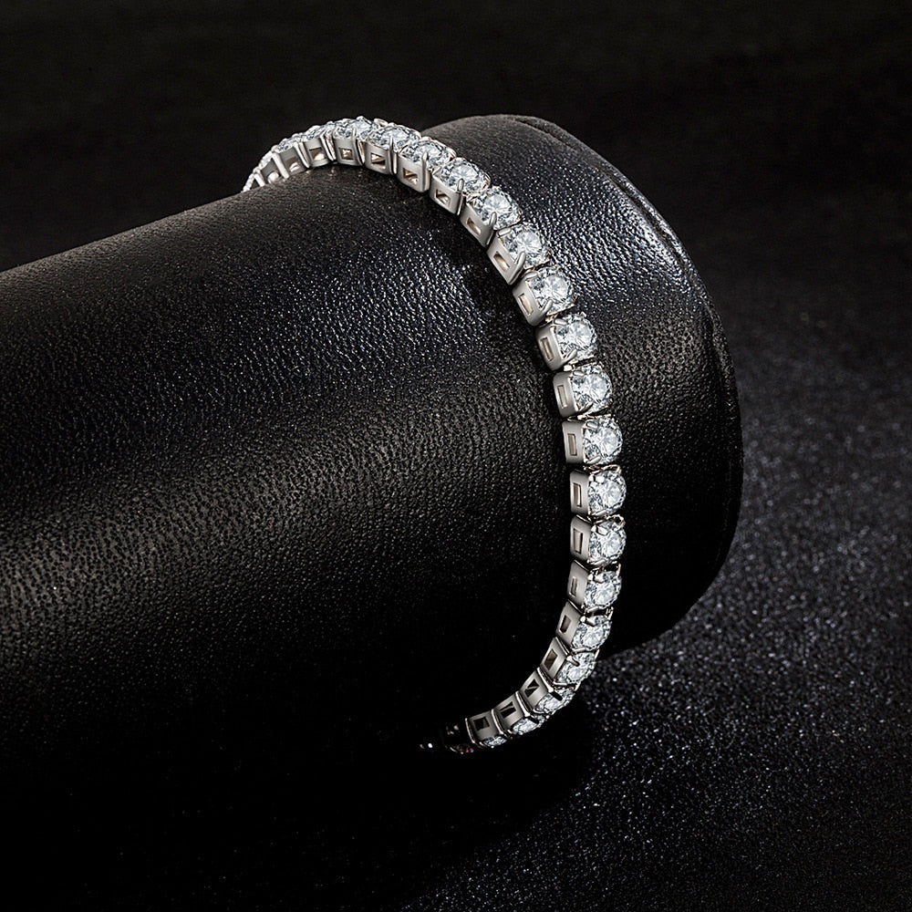 925 Stamp 4mm Cubic Zircon Tennis Bracelets for women Out Chain Chain Wedding  Quality Fine Jewelry Gift Christmas