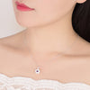 925 Stamp Silver Color Chains And Necklaces For Women Neck Jewelry Charm Pink Purple Peach Blossom Pendant Wedding Birthday