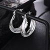 925 Stamp Silver Color Four Layers Personalized Small Hoop Earrings For Women Wedding Christmas Jewelry Christmas Gift
