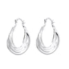 925 Stamp Silver Color Four Layers Personalized Small Hoop Earrings For Women Wedding Christmas Jewelry Christmas Gift