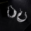 925 Stamp Silver Color Four Layers Personalized Small Hoop Earrings For Women Wedding Christmas Jewelry Christmas Gift