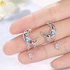 925 Stamp Silver Color Jewelry Set Moon Stud Earrings For Women Wedding Necklaces Crystal Elegant Party Girl Gift