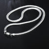 925 Stamp Silver Color Men Women Full Sideways Chain Necklace On The Neck Hip Hop Wedding  Jewelry 18-24Inch