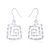 925 Stamp Silver Color Spiral Circle Dangle Earrings Women's Accessories Wedding  Jewelry Christmas Female 2022 GaaBou