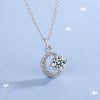 925 Stamp Silver Color Star Moon Pendant Zircon Crystals Necklace For Women Engagement Wedding Party  Quality Jewelry