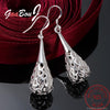 925 Stamp Silver Color Water Drop Hollow Drop Earrings For Women Wedding Earrings Hanging Party Jewelry 2022 Trend Christmas