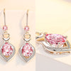 925 Stamp Silver Color Water Drop Zircon Pendant Necklace Earrings Jewelry Sets For Women Wedding Bridal  Juwellery Set