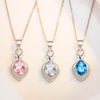 925 Stamp Silver Color Water Drop Zircon Pendant Necklace Earrings Jewelry Sets For Women Wedding Bridal  Juwellery Set