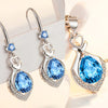 925 Stamp Silver Color Water Drop Zircon Pendant Necklace Earrings Jewelry Sets For Women Wedding Bridal  Juwellery Set