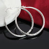 925 Stamp Silver Color Women's 51MM/5.1CM Hoop Earrings Round Wedding Engagement Party Women Jewelry Christmas GaaBou