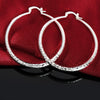 925 Stamp Silver Color Women's 51MM/5.1CM Hoop Earrings Round Wedding Engagement Party Women Jewelry Christmas GaaBou