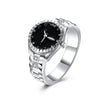 925 Stamp Silver Color Wrist Watch Zircon Rings For Women Wedding Engagement  Jewelry Gift Female GaaBou Jewellery