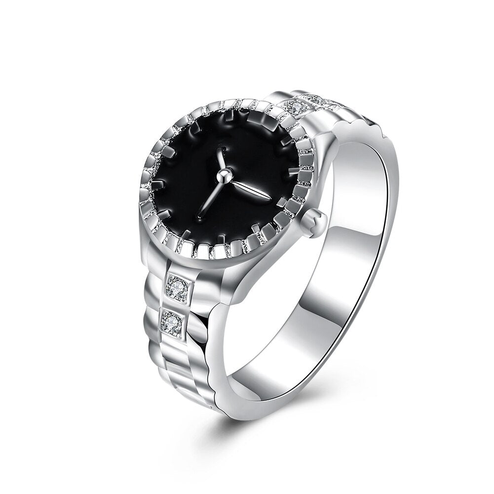 925 Stamp Silver Color Wrist Watch Zircon Rings For Women Wedding Engagement  Jewelry Gift Female GaaBou Jewellery