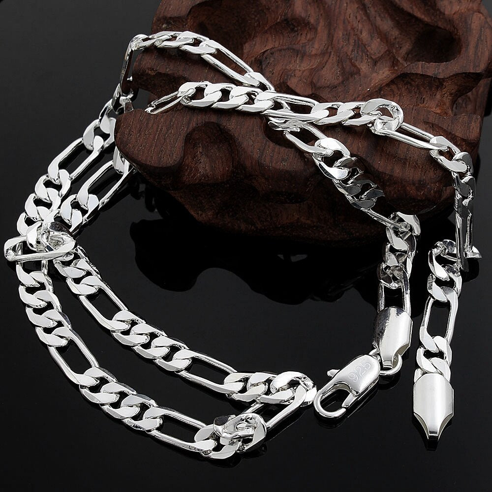 925 Stamped Silver Noble men's classic 6MM geometry Necklace for woman party wedding fine Christmas gifts Jewelry