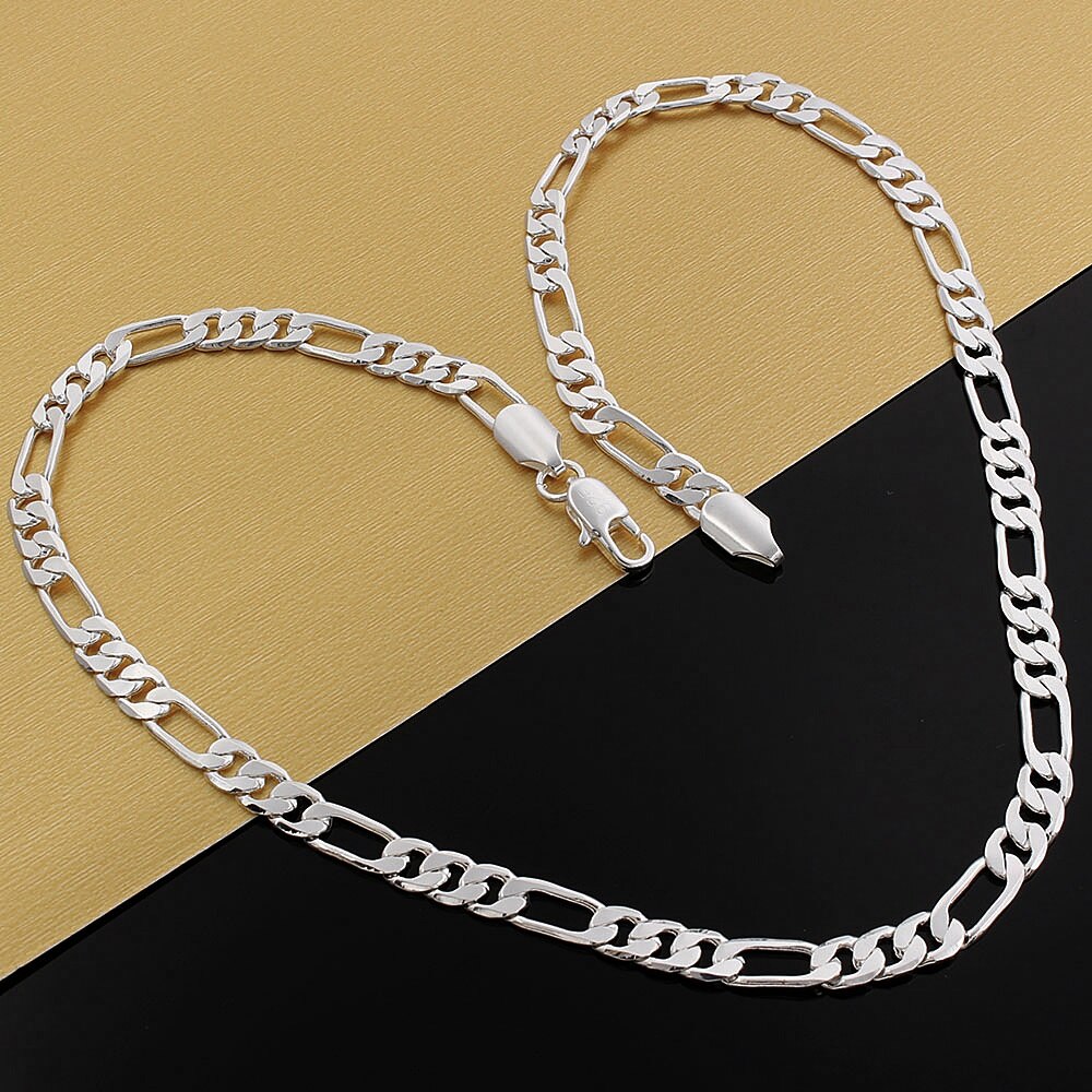 925 Stamped Silver Noble men's classic 6MM geometry Necklace for woman party wedding fine Christmas gifts Jewelry
