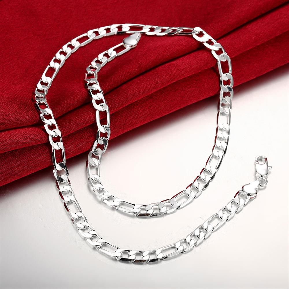 925 Stamped Silver Noble men's classic 6MM geometry Necklace for woman party wedding fine Christmas gifts Jewelry