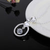 925 Stamped Silver fine Heart Circle Pendant AAA Zircon Necklace For Women party wedding accessories Jewelry gifts