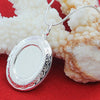 925 Sterling Silver Oval Round Photo Frame Pendant Necklace 18/20/22/24 Inch Snake Chain For Woman Man Wedding Jewelry