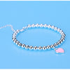925 Sterling Silver beads chain Heart pendant Bracelets for Women Street all-match designer Jewelry party wedding gifts