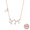 925 sterling silver 12 constellation rose gold pendant necklace fit women clear CZ necklace jewelry wedding gift