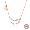 925 sterling silver 12 constellation rose gold pendant necklace fit women clear CZ necklace jewelry wedding gift