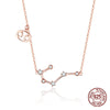 925 sterling silver 12 constellation rose gold pendant necklace fit women clear CZ necklace jewelry wedding gift