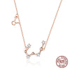 925 sterling silver 12 constellation rose gold pendant necklace fit women clear CZ necklace jewelry wedding gift