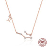 925 sterling silver 12 constellation rose gold pendant necklace fit women clear CZ necklace jewelry wedding gift