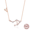 925 sterling silver 12 constellation rose gold pendant necklace fit women clear CZ necklace jewelry wedding gift
