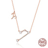 925 sterling silver 12 constellation rose gold pendant necklace fit women clear CZ necklace jewelry wedding gift